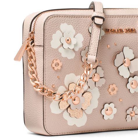 michael kors jet set floral embellished leather crossbody|Michael Kors large jet set.